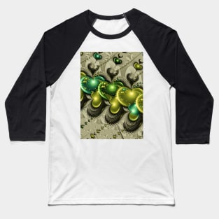 Triple Hearts Fractal Pattern Baseball T-Shirt